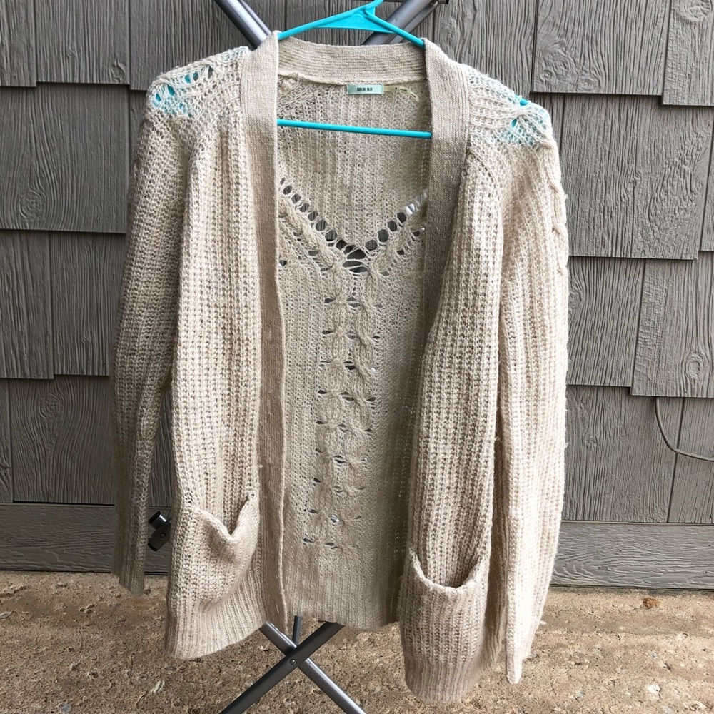Cream detailed light cardigan